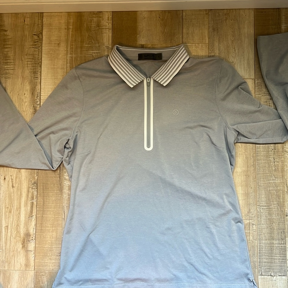 Beautiful G/FORE light grey zippered long sleeve polo. SZ LG